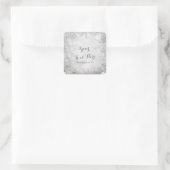 冬の雪片シルバー&ホワイトパーティーの好意 スクエアシール (バッグ)