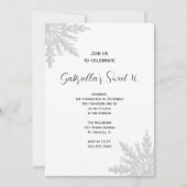 冬の雪片スウィート16バースデーパーティー 招待状 (正面)