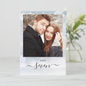 冬の雪片スクリプトフォトテーブル番号 招待状 (スタンド正面)