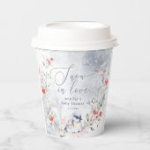 冬の雪片スノーインラブブライダルシャワー 紙コップ (正面)