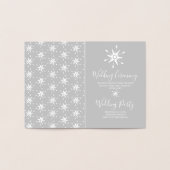 冬の雪片セレモニー結婚式 プログラムシルバー 箔カード (内部)
