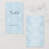 冬の雪片テーブルカード プレイスカード (正面/裏面)