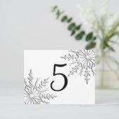 冬の雪片テーブル番号 ポストカード (スタンド正面)