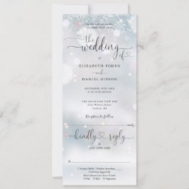 冬の雪片ハートの台本結婚を 招待状