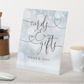 冬の雪片ハートスクリプトカードとギフト 台座サイン (インサイチュ)