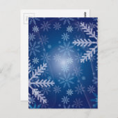冬の雪片パターン ポストカード (正面/裏面)
