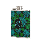 冬の雪片パターン(モノグラム) フラスク (左)