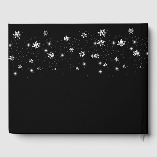 冬の雪片パーティー結婚/ズゲストブック ゲストブック (裏面)