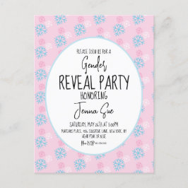 冬の雪片ピンクブルージェンダーが明らかにする ポストカード