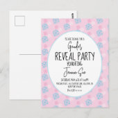 冬の雪片ピンクブルージェンダーが明らかにする ポストカード (正面/裏面)