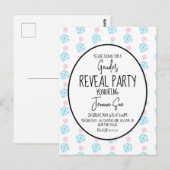 冬の雪片ピンクブルージェンダーが明らかにする ポストカード (正面/裏面)