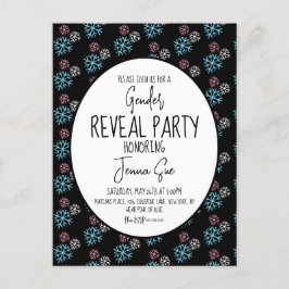 冬の雪片ピンクブルージェンダーが明らかにする ポストカード