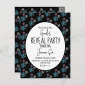 冬の雪片ピンクブルージェンダーが明らかにする ポストカード (正面/裏面)