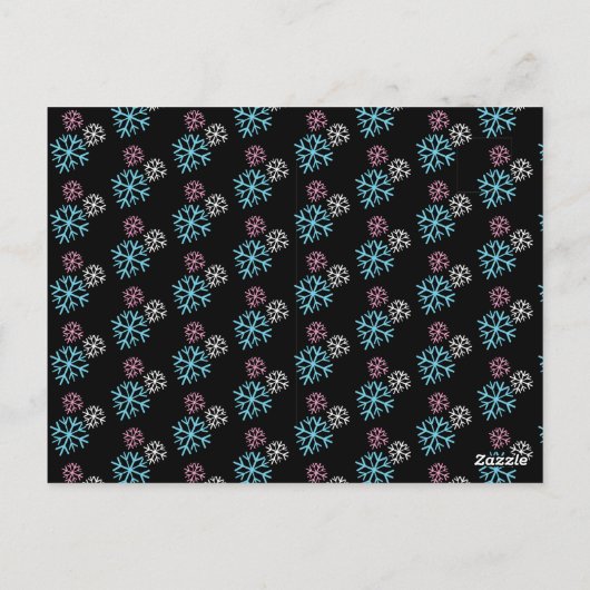 冬の雪片ピンクブルージェンダーが明らかにする ポストカード (裏面)