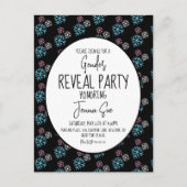 冬の雪片ピンクブルージェンダーが明らかにする ポストカード (正面)