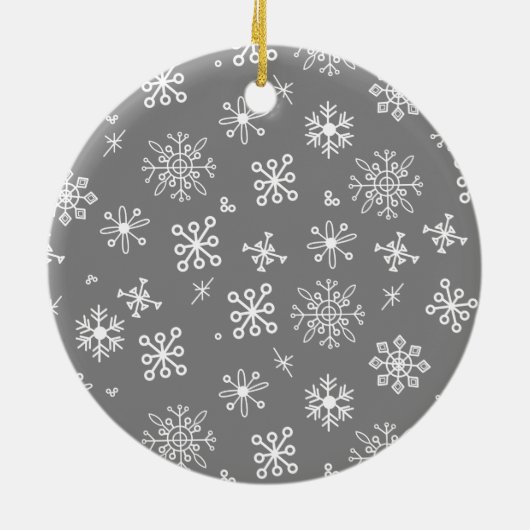 冬の雪片フォトクリスマスオーナメント セラミックオーナメント (裏面)