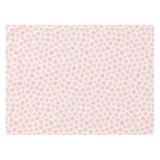 冬の雪片プリント赤面ピンククリスマス テーブルクロス (正面(横))