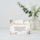 冬の雪片ベビシャワーブックベビー エンクロージャーカード (スタンド正面)