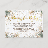 冬の雪片ベビシャワーブックベビー エンクロージャーカード (正面)