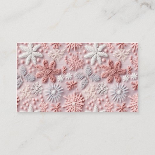 冬の雪片ベビシャワーブックベビー エンクロージャーカード (裏面)