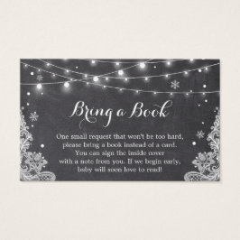 冬の雪片ベビシャワーブックリクエストカード