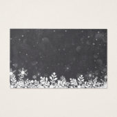 冬の雪片ベビシャワーブックリクエストカード (裏面)