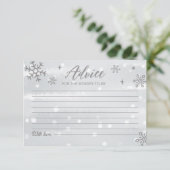 冬の雪片ベビーグレーシャワーアドバイスカード 招待状 (スタンド正面)