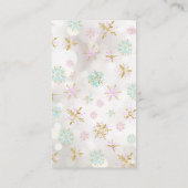 冬の雪片ベビーシャワーおむつラッフルチケット エンクロージャーカード (裏面)