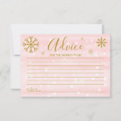 冬の雪片ベビーシャワーアドバイスカード 招待状 (正面)