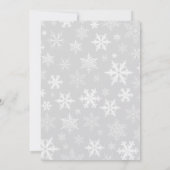 冬の雪片ベビーシャワーグレ男女兼用ー 招待状 (裏面)
