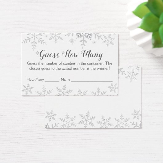 冬の雪片ベビースシャワーはどのぐらいのゲームを推測 (デスク)