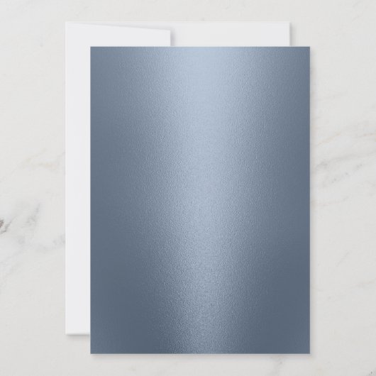 冬の雪片ベビースシャワーモダンほこりっぽい青 招待状 (裏面)