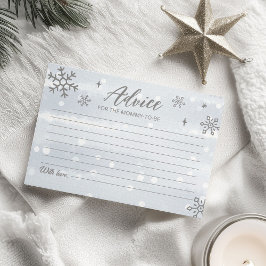 冬の雪片ボーイベビーシャワーアドバイスカード 招待状