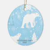 冬の雪片ポーラベア セラミックオーナメント (左)
