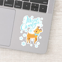 冬の雪片メリークリスマスディアー |休日 シール