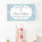 冬の雪片ライトブルー最初の聖餐式 横断幕 (インサイチュ)