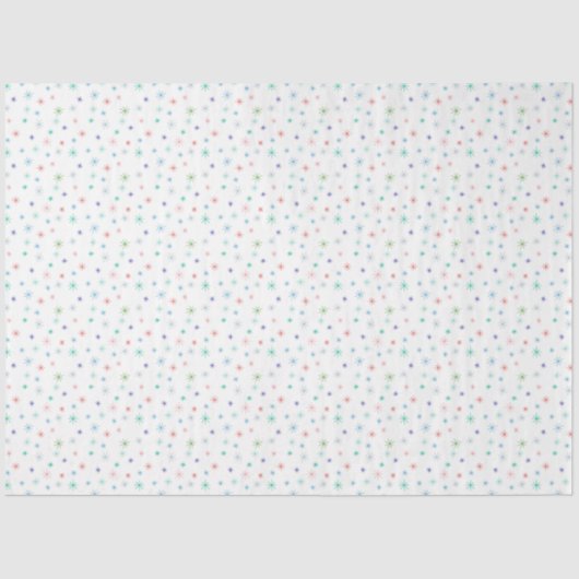 冬の雪片数々のカラーレトロインスパイア 薄葉紙 (正面)