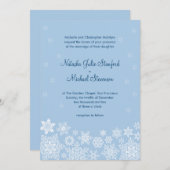 冬の雪片結婚式招待状5 x 7カード 招待状 (正面/裏面)