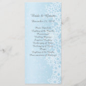 冬の雪片結婚式 プログラムカード プログラム (裏面)