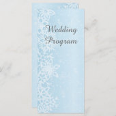 冬の雪片結婚式 プログラムカード プログラム (正面/裏面)
