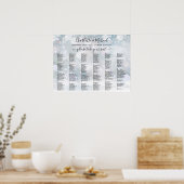 冬の雪片200名の結婚シーティングチャート ポスター (キッチン)