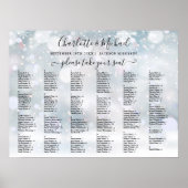 冬の雪片200名の結婚シーティングチャート ポスター (正面)