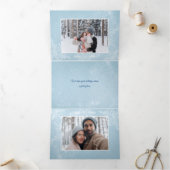 冬の雪片3フォトメリークリスマススクリプト 三つ折りクリスマスカード (内部)