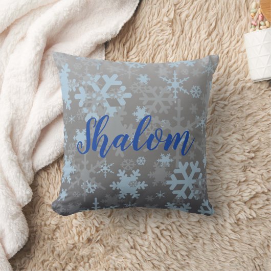 冬の雪片 クッション (ブランケット)