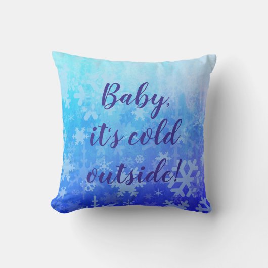 冬の雪片 クッション (正面)