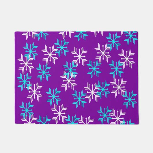冬の雪片 ドアマット (正面)
