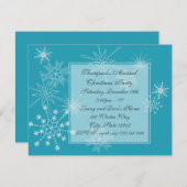 冬の雪片/パーティの招待状 招待状 (正面/裏面)
