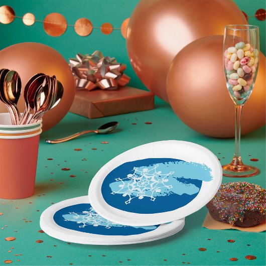 冬の雪片 ペーパープレート