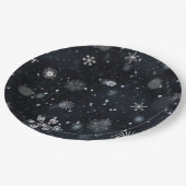 冬の雪片 ペーパープレート (アングル)