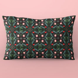 冬の雪片，ポインセチア，深紅色 アクセントクッション